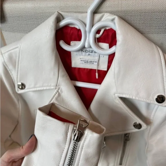 New! Noize Faux Leather Moto Jacket – White – Women’s Size S - Picture 7 of 10